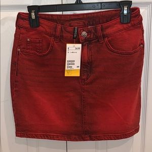 Red Mini Jean Skirt *NEW w/ TAGS*